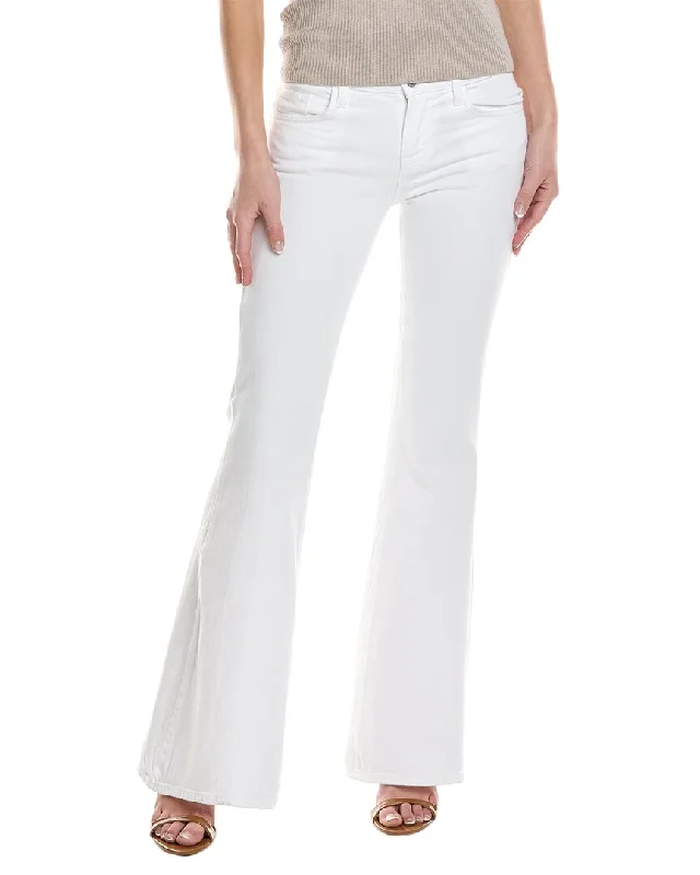 7 For All Mankind Brilliant White Low-Rise Flare Jean Unique Women's Upcycled