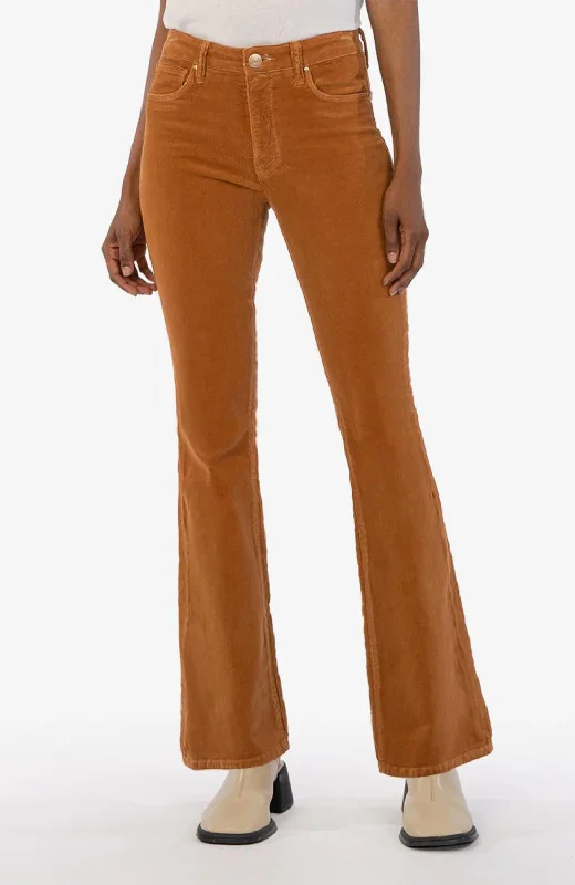 Ana Corduroy High Rise Fab Ab Flare Jeans In Butterscotch Classic Women's Tweed