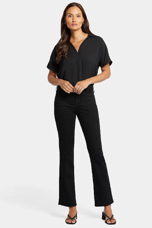 Barbara Bootcut Jeans In Short Inseam - Black Dynamic Women's High - energy