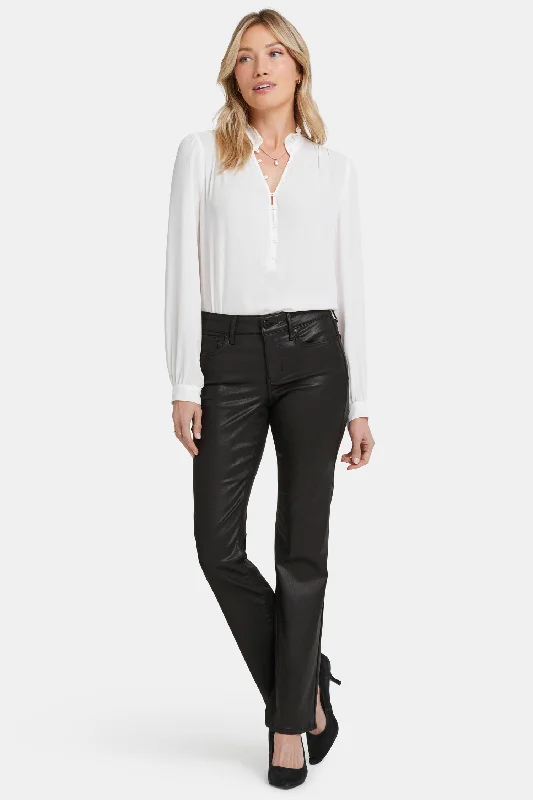 Coated Marilyn Straight Jeans - Black Coated Contemporary 