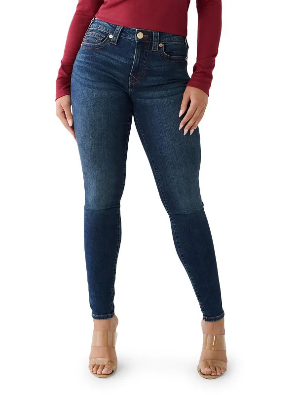 Jennie Curvy Womens Mid-Rise Dark Wash Skinny Jeans Refined Women's 