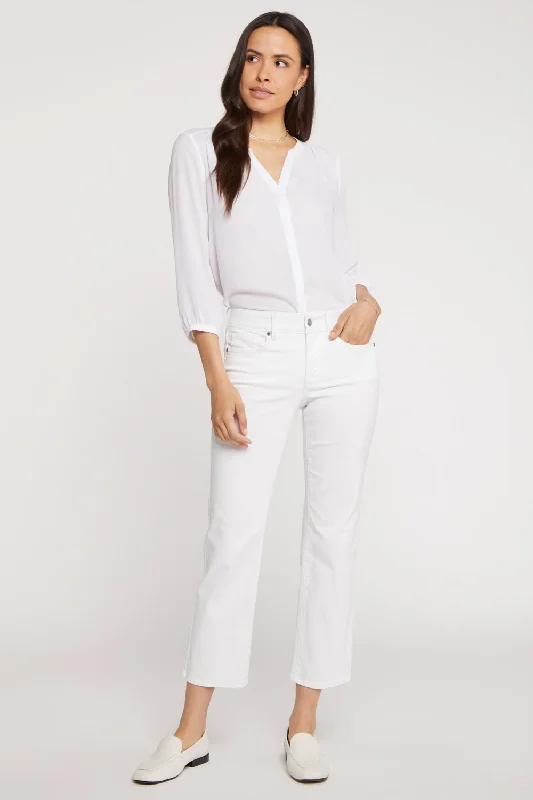 Marilyn Straight Ankle Jeans - Optic White Feminine Women's Style 