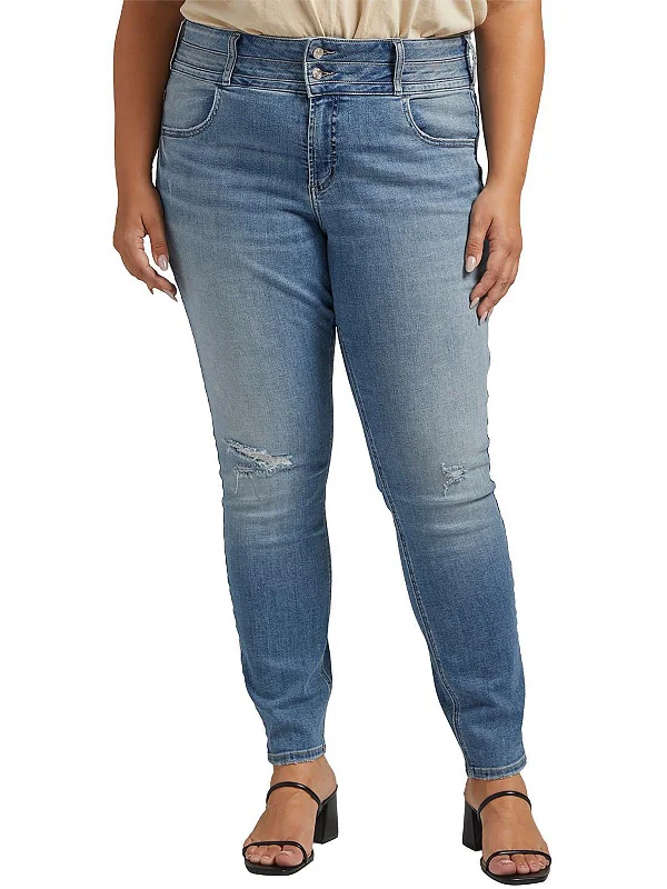 Plus Avery Womens High Rise Curvy Fit Skinny Jeans Australian Beach