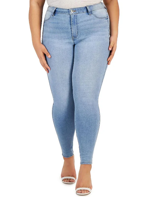 Plus Womens High Rise Stretch Skinny Jeans Relaxed Women's 