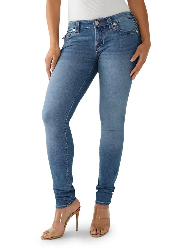 Stella Womens Low-Rise Medium Wash Skinny Jeans Street