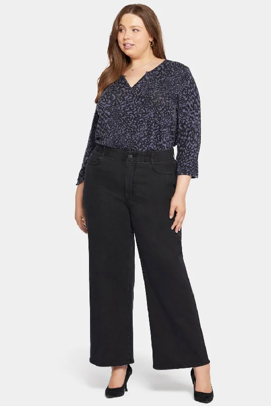 Waist-Match™ Major Wide Leg Jeans In Plus Size - Vintage Black Youthful Women's Pop