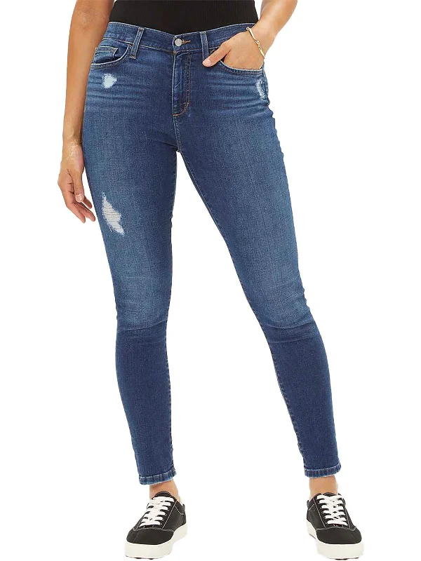 Womens Ankle Distressed Skinny Jeans Streetwear Style for 