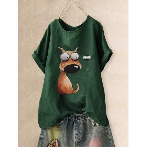Dog Frint Cute Shirt Sustainable Organic