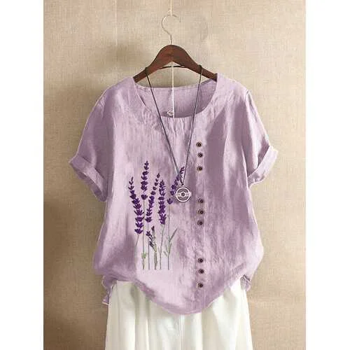 Lavender Embroidered T-shirt Sporty Women's Tennis