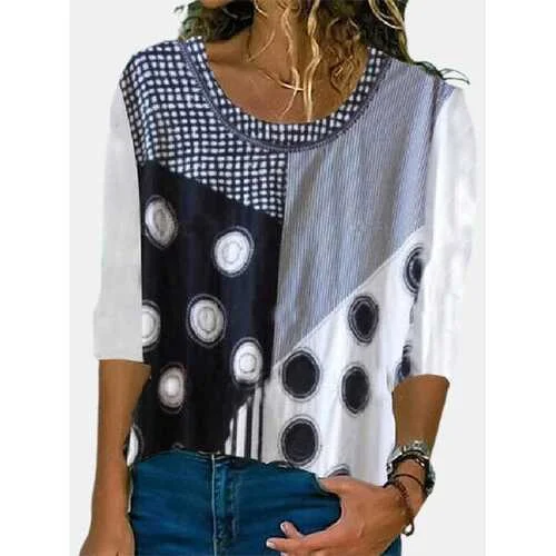 Vintage Printed Patchwork T-shirt