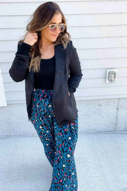 Strictly Professional- {Black, Blush & Blue} Lightweight Open Jacket w/ Shoulder Pads Hip Women's Urban