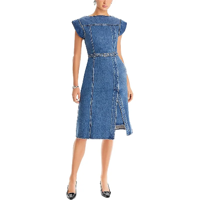 3.1 Phillip Lim Womens Below Knee Belted Midi Dress