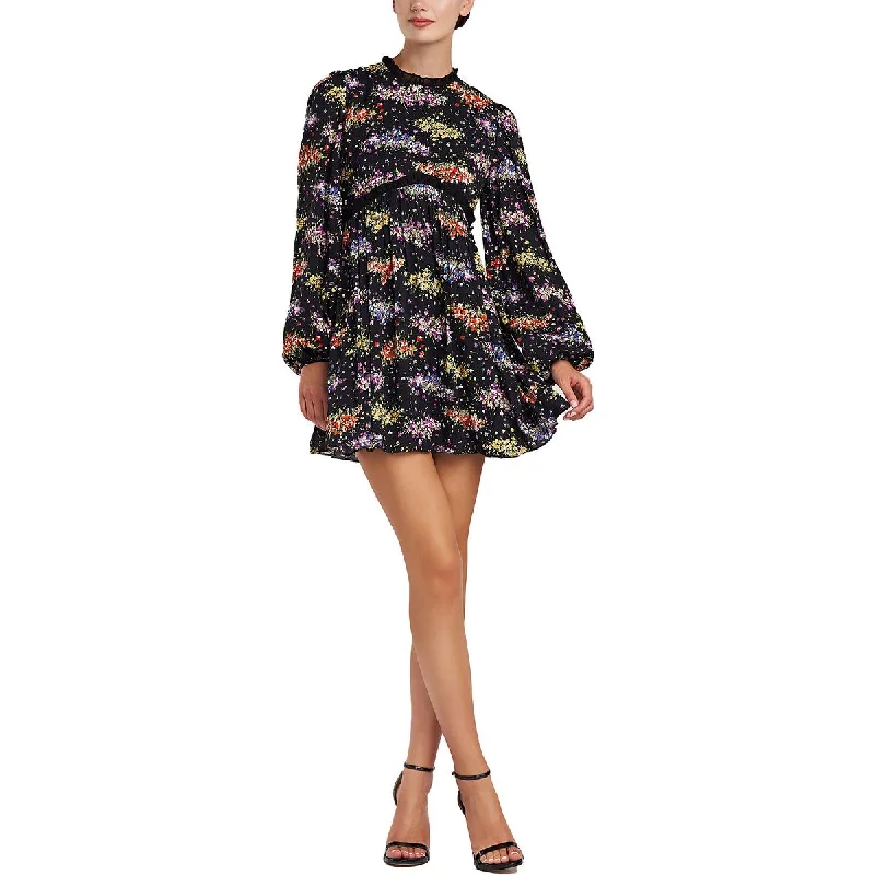 Amur Womens Above Knee Floral Print Mini Dress