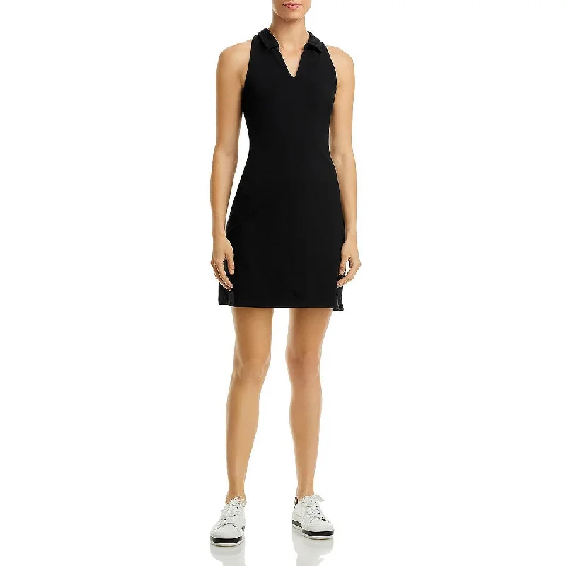 Andrew Marc Womens Racerback Sleeveless Shift Dress