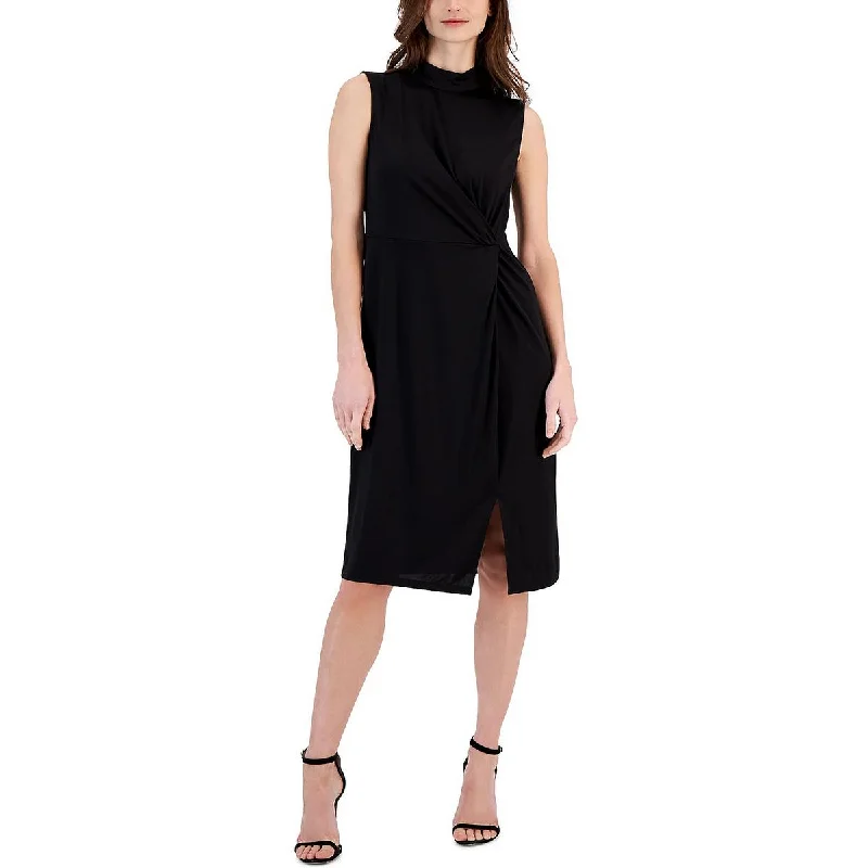 Anne Klein Womens Twist Knee-Length Midi Dress