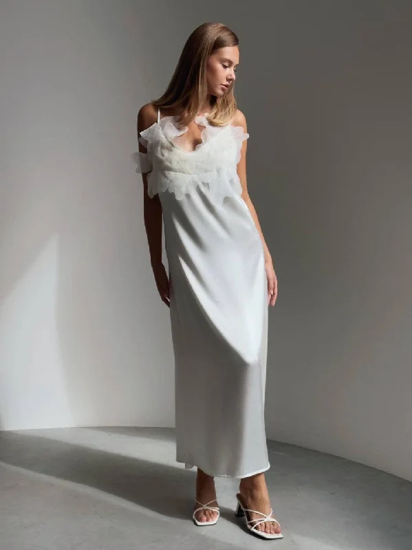 Elegant Chic White Midi Dress