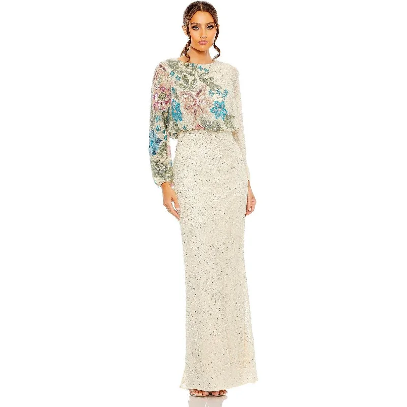 Mac Duggal Womens Embellised Blouson Evening Dress Modern Women's 