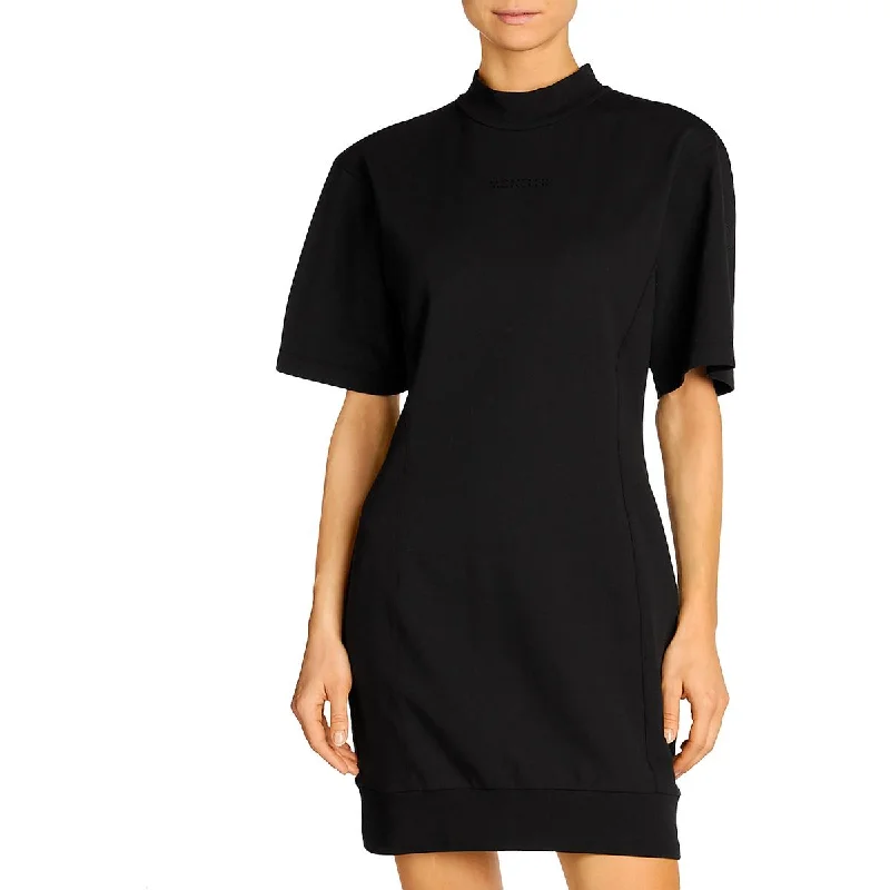 Moncler Womens Logo Knit Midi Dress