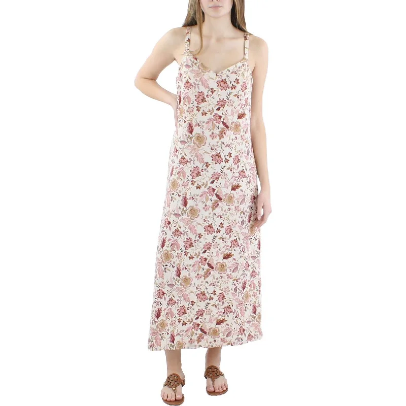 MSK Womens Jersey Floral Midi Dress Laid - back Women's Style