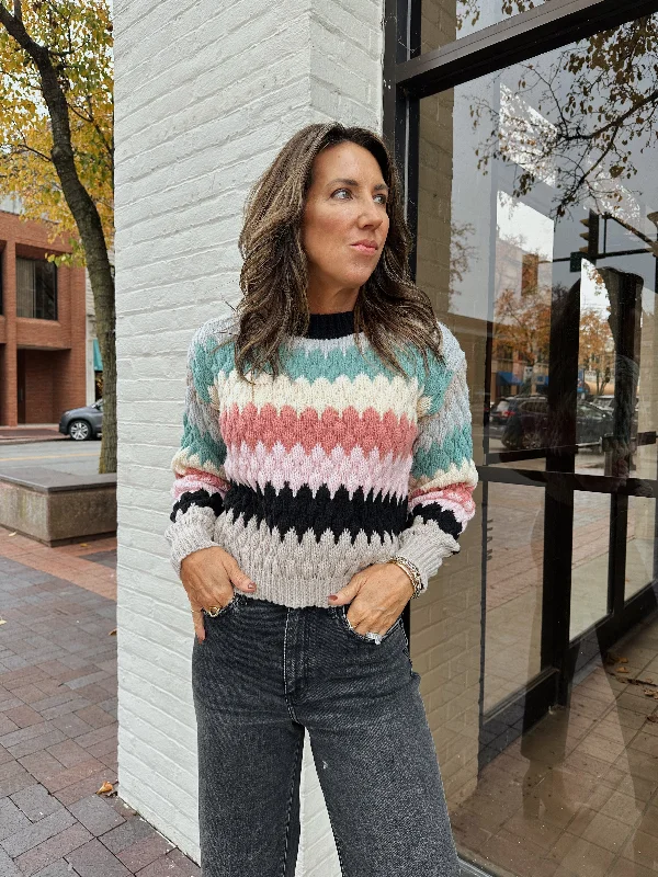 Honeycomb Colorblock Sweater Sophisticated Women's 