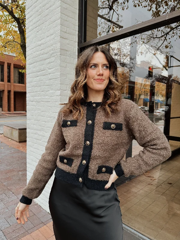 Ladylike Colorblock Cardigan Contemporary 