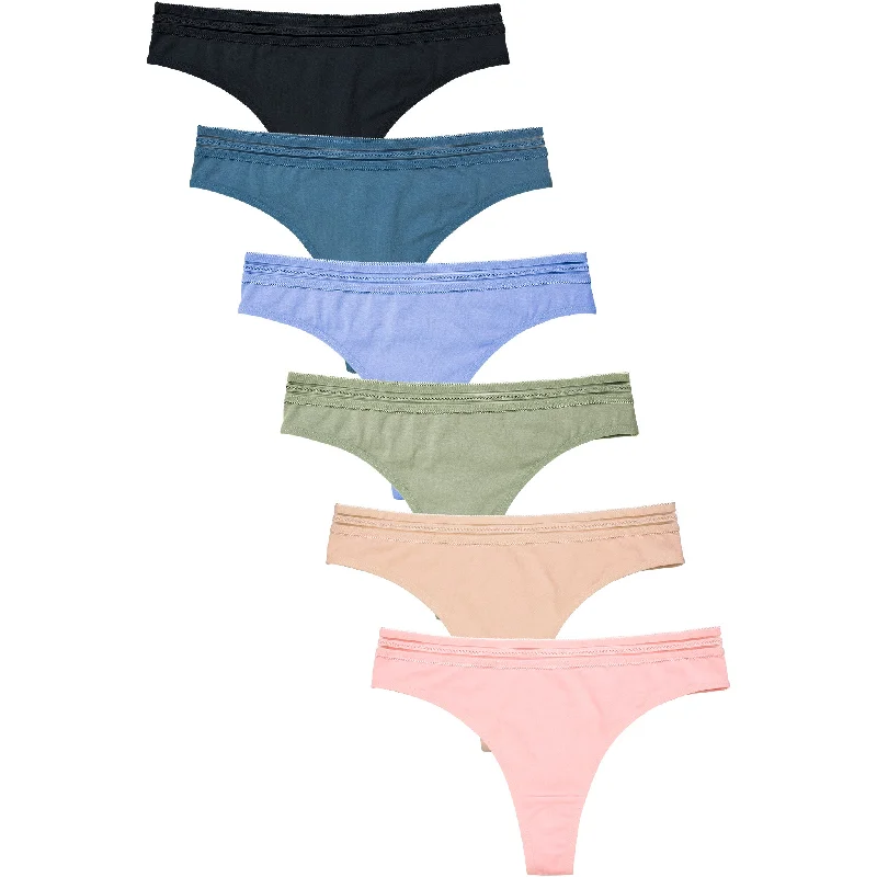 SOFRA LADIES COTTON THONG PANTY (LP1575CT) Cool Women's Distressed