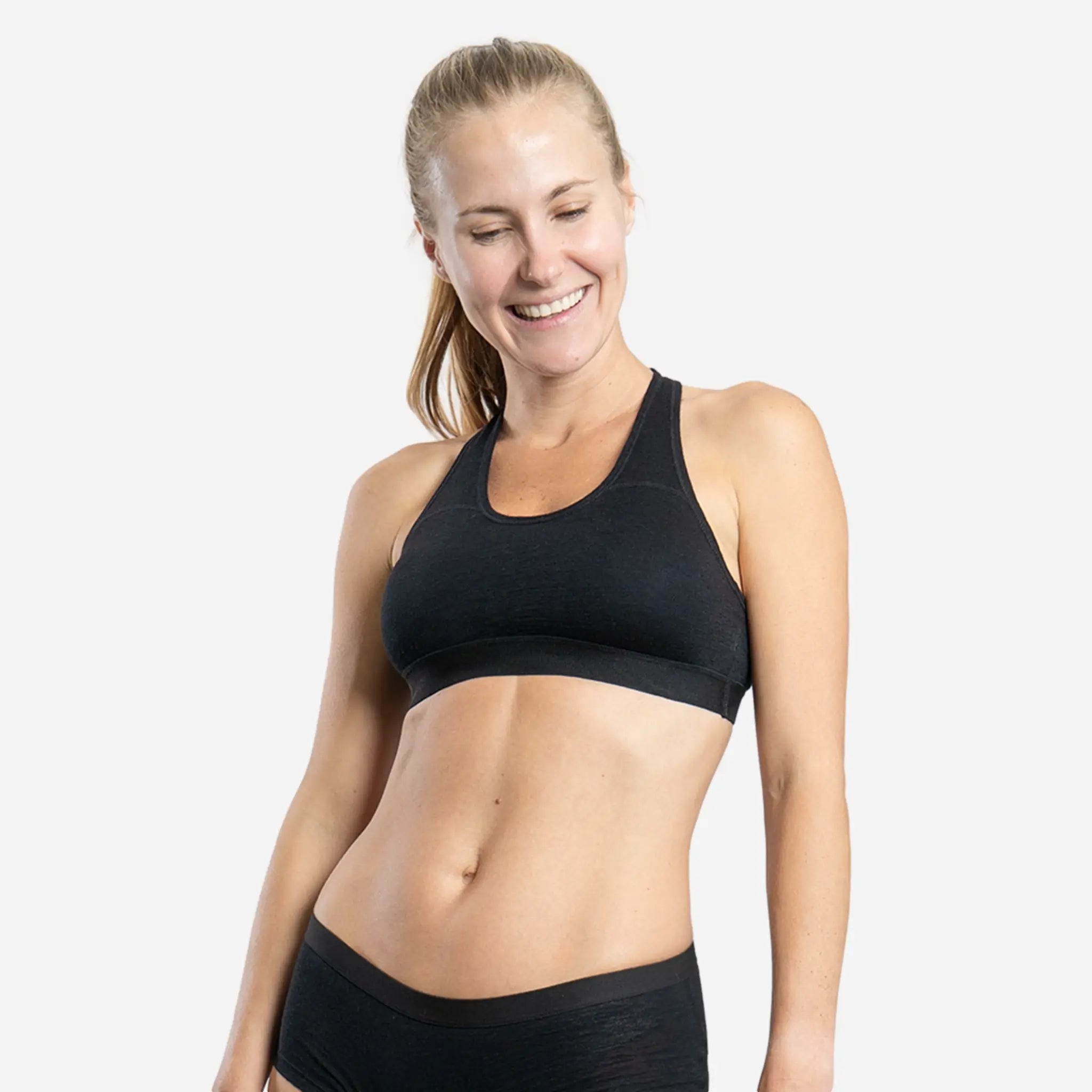 Women's Alpaca Wool Sports Bra: 160 Ultralight