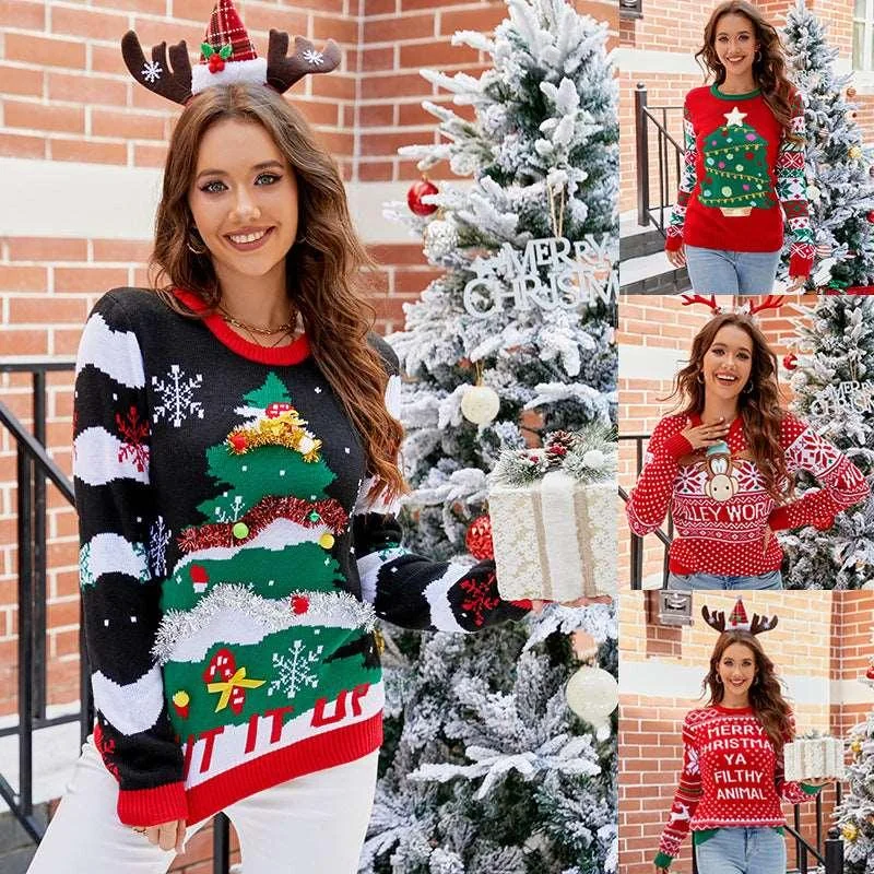 Women's Christmas sweater Hip Women's Retro